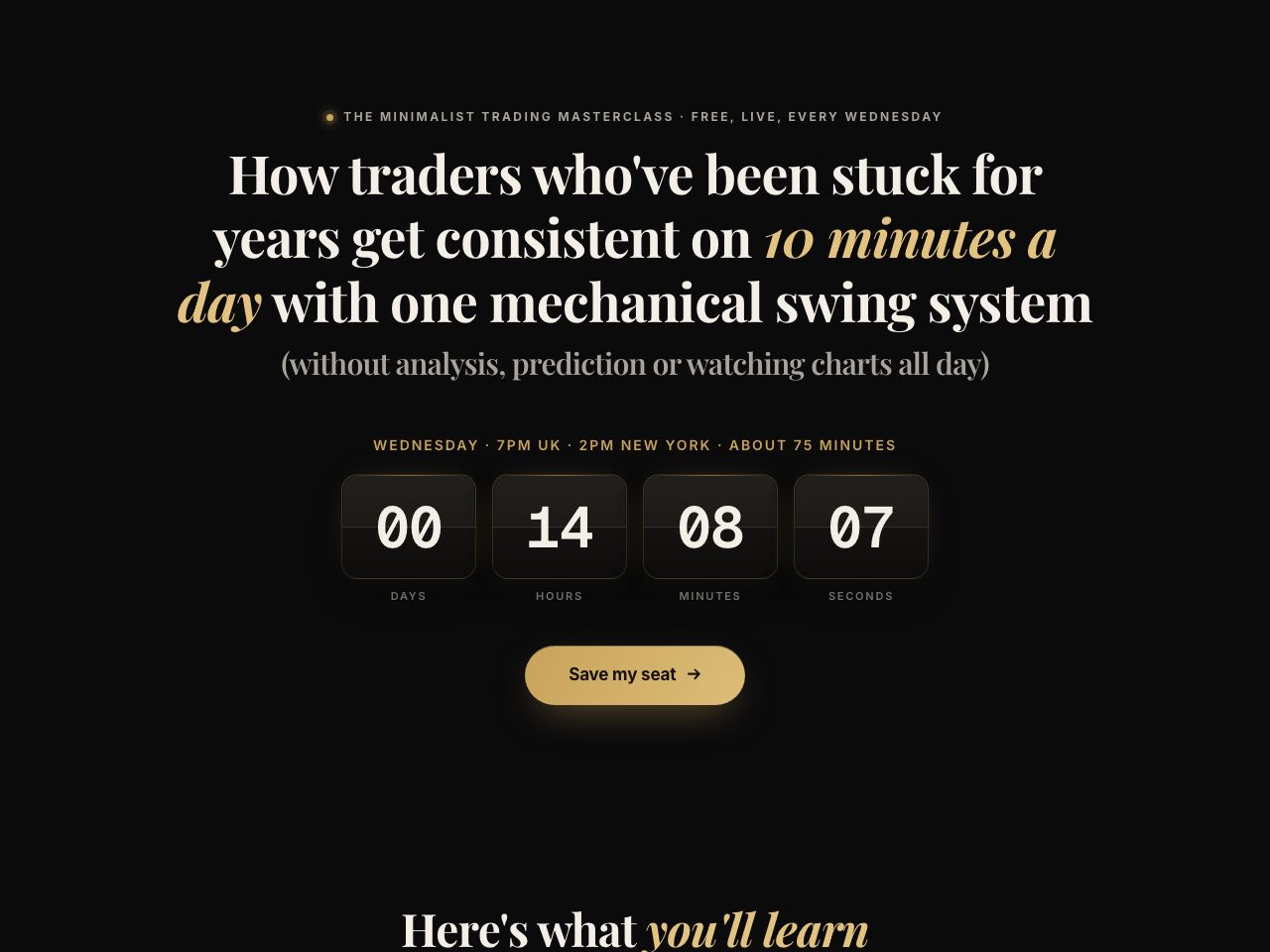 Registration page preview